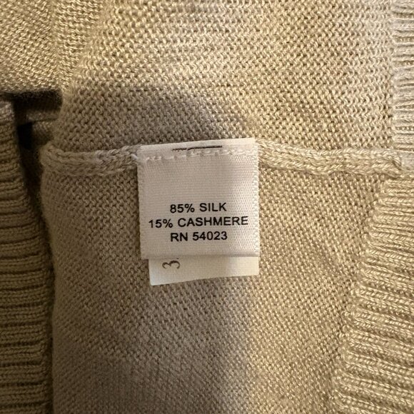 Banana Republic Silk Cashmere Relaxed Crew Neck Sweater in Camel Beige Size XXL - Picture 6 of 7